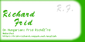 richard frid business card